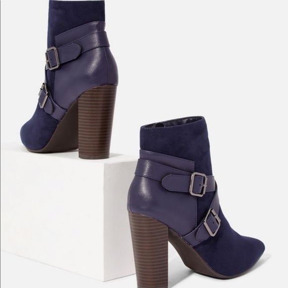 Navy JustFab ankle boots - Picture 5 of 7